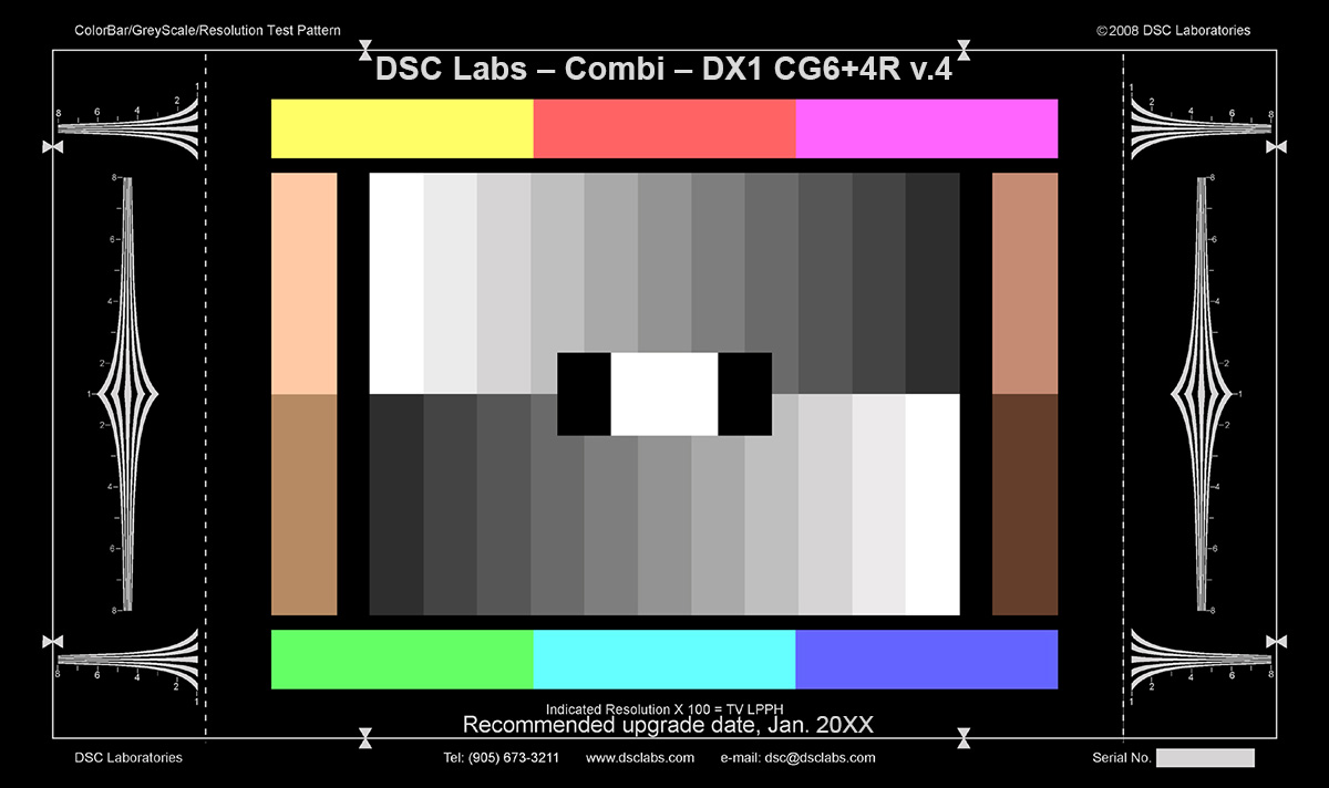 Combi DX-1 ColorBar/GrayScale and 4 Skin Tones